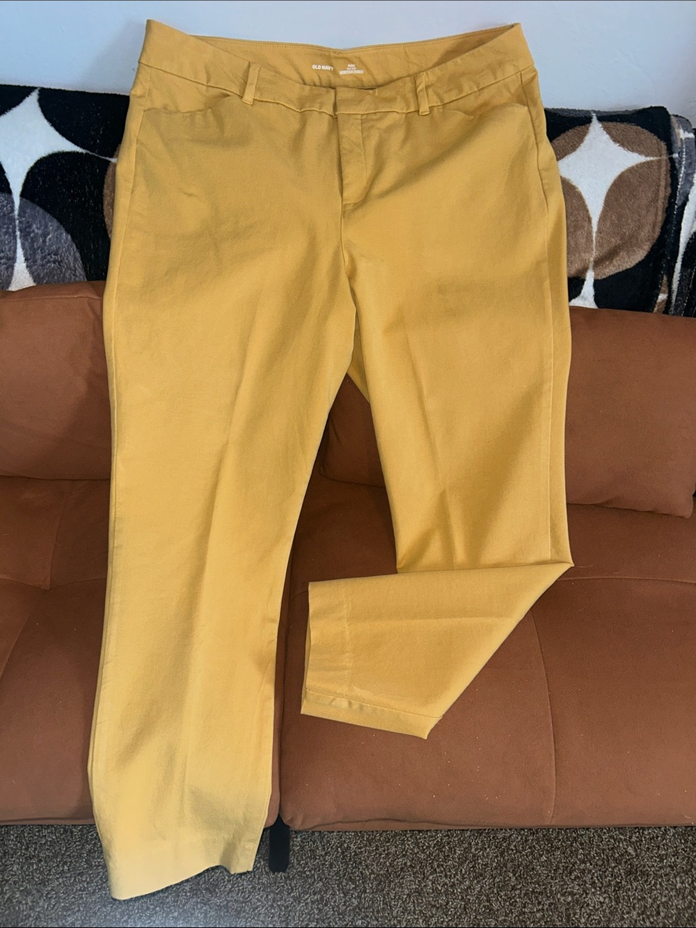 Old Navy Women’s Straight Leg Pants in Mustard Yellow